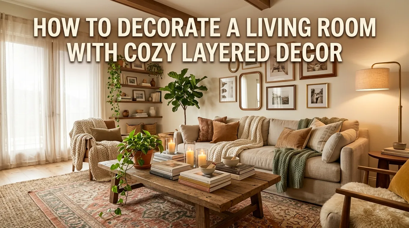 How to Decorate a Living Room with Cozy Layered Decor