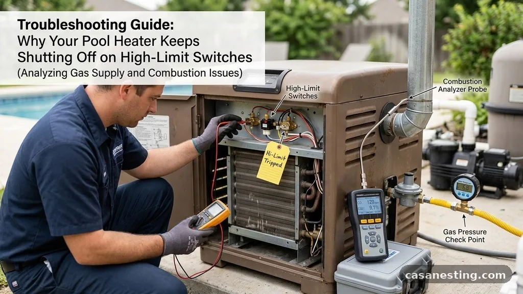 Analyzing Gas Supply and Combustion Issues - Why Does a Pool Heater Keep Shutting Off on High-Limit Temperature Switches?