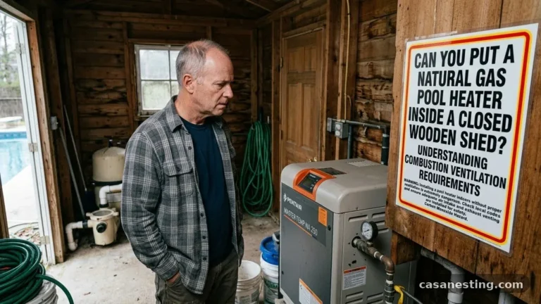 Can You Put a Natural Gas Pool Heater Inside a Closed Wooden Shed?