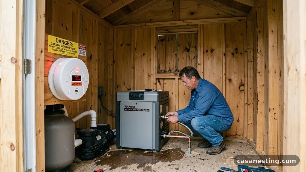 Carbon Monoxide Risks and Detection - Can You Put a Natural Gas Pool Heater Inside a Closed Wooden Shed?