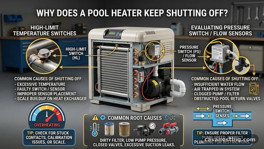 Evaluating the Pressure Switch and Flow Sensors - Why Does a Pool Heater Keep Shutting Off on High-Limit Temperature Switches?