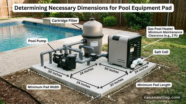 Minimum Size Concrete Equipment Pad for Pump, Filter, Heater & Salt Cell