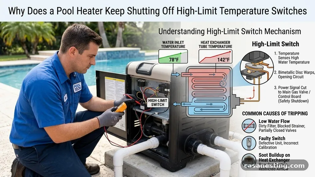 Why Does a Pool Heater Keep Shutting Off on High-Limit Temperature Switches?